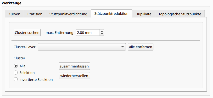 Werkzeug Stützpunktreduktion