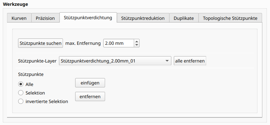 Werkzeug Stützpunktverdichtung